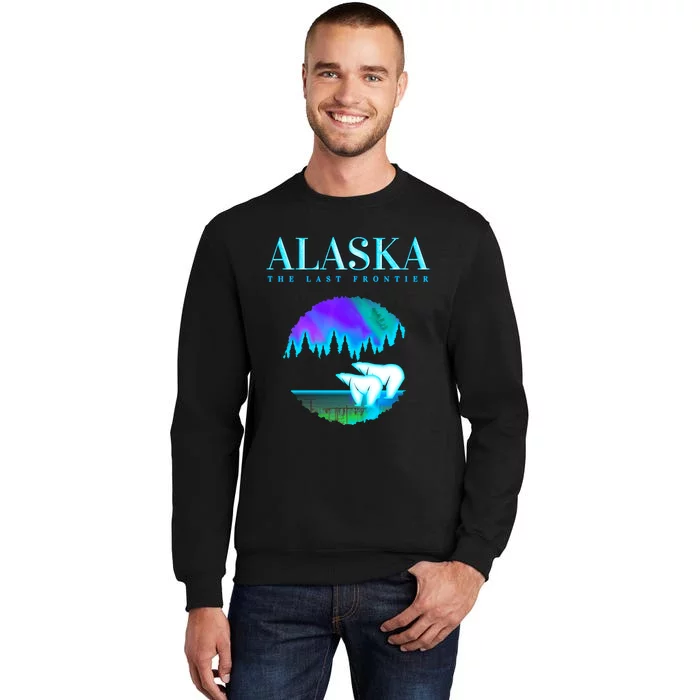 Cool Alaska Pair of Polar Bear with Aurora Snow Scene Sweatshirt