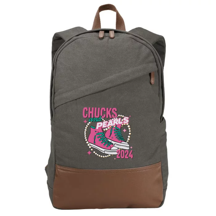 Chucks And Pearls IM With Her Kamala 2024 Cotton Canvas Backpack