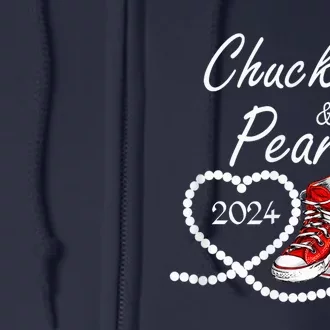 Chucks And Pearls 2024 Kamala Harris For President 47th Full Zip Hoodie