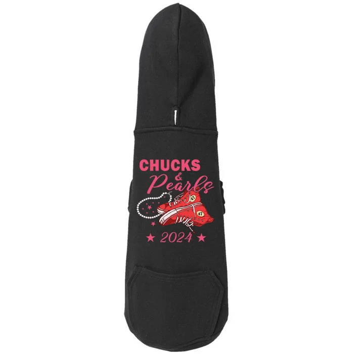 Chucks And Pearls Kmala 2024 Chucks And Pearls Gift Doggie 3-End Fleece Hoodie