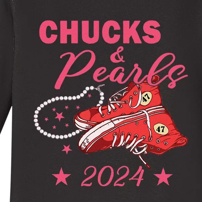 Chucks And Pearls Kmala 2024 Chucks And Pearls Gift Baby Long Sleeve Bodysuit