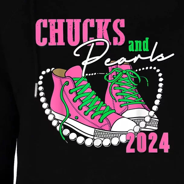 Chucks And Pearls 2024 Voting 2024 Womens Funnel Neck Pullover Hood