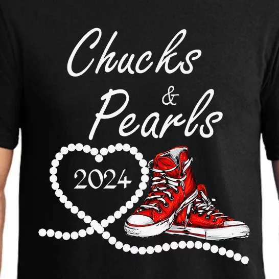 Chucks And Pearls 2024 Kamala Harris For President 47th Gift Pajama Set