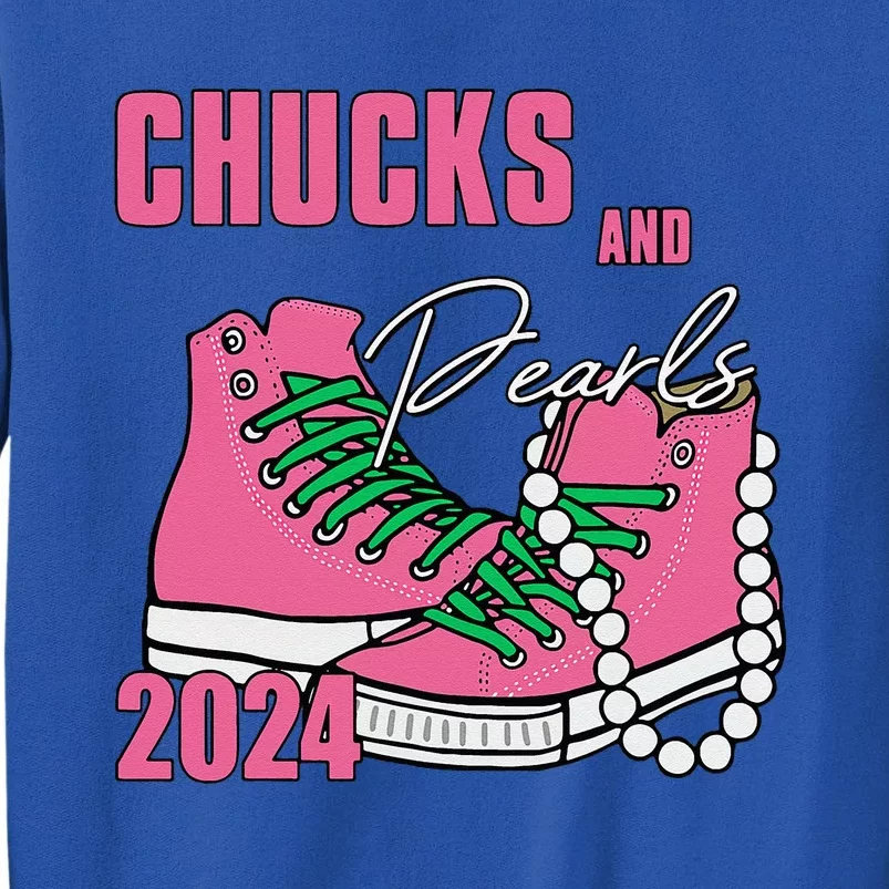 Chucks And Pearls IM With Her Kamala 2024 Tall Sweatshirt