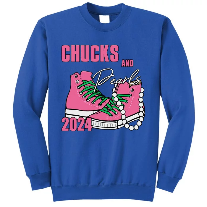 Chucks And Pearls IM With Her Kamala 2024 Tall Sweatshirt