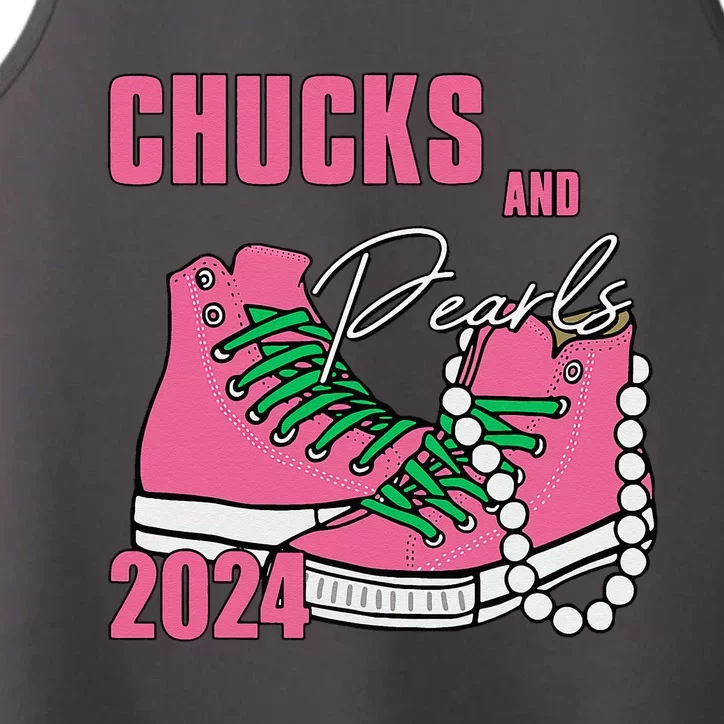 Chucks And Pearls IM With Her Kamala 2024 Performance Tank