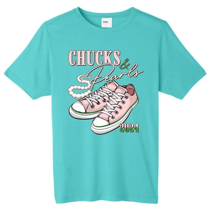 Chucks And Pearls Kamala Harris 2024 Aka Sorority Pink And Green ChromaSoft Performance T-Shirt