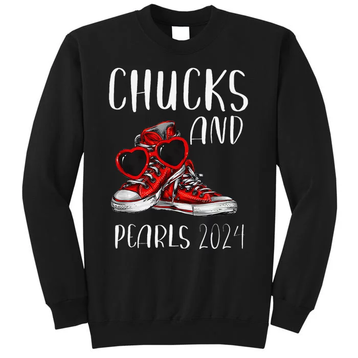 Chucks And Pearls IM With Her Kamala 2024 Tall Sweatshirt