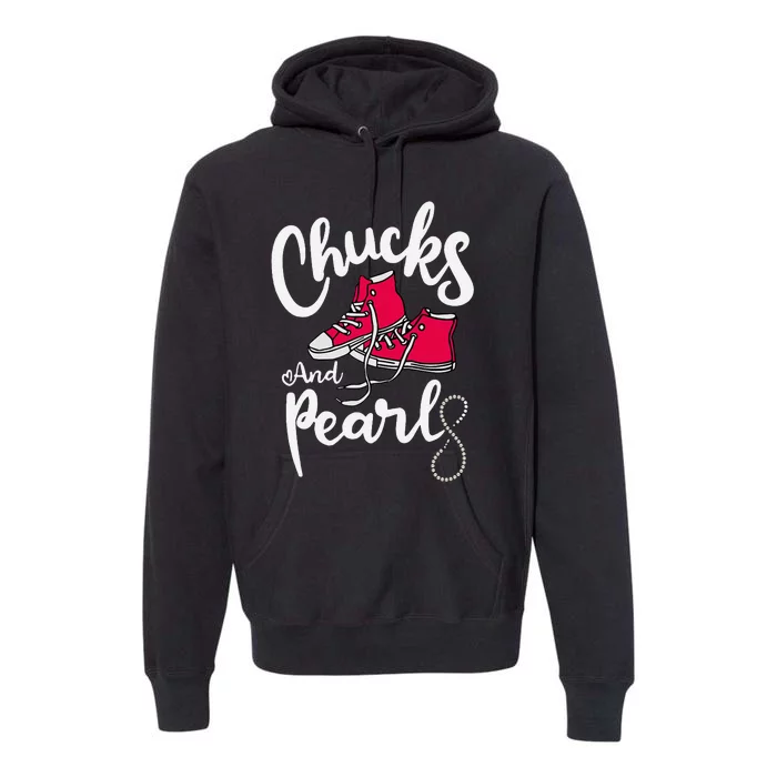 Chucks And Pearls IM With Her Kamala Harris Supporters Premium Hoodie