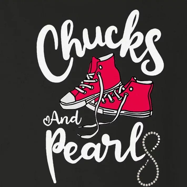 Chucks And Pearls IM With Her Kamala Harris Supporters Toddler Long Sleeve Shirt