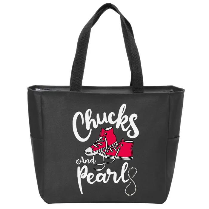 Chucks And Pearls IM With Her Kamala Harris Supporters Zip Tote Bag