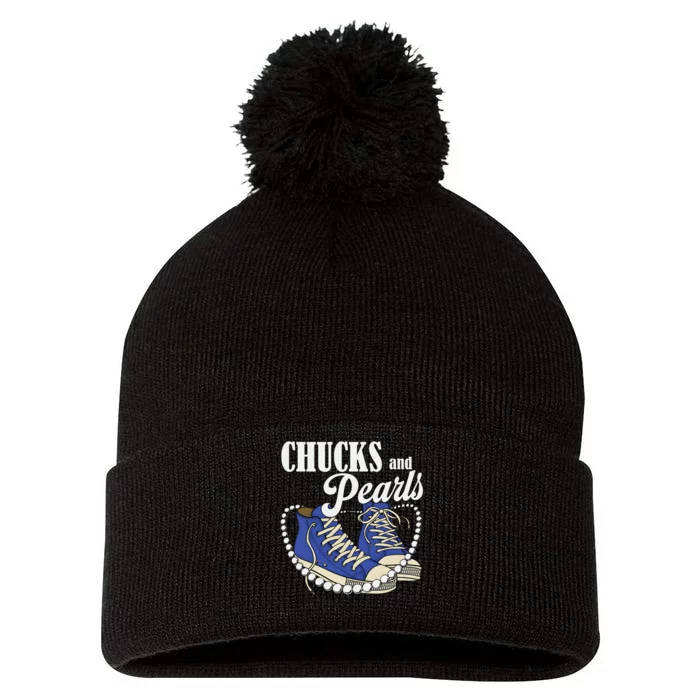 Chucks And Pearls IM With Her Kamala 2024 Pom Pom 12in Knit Beanie