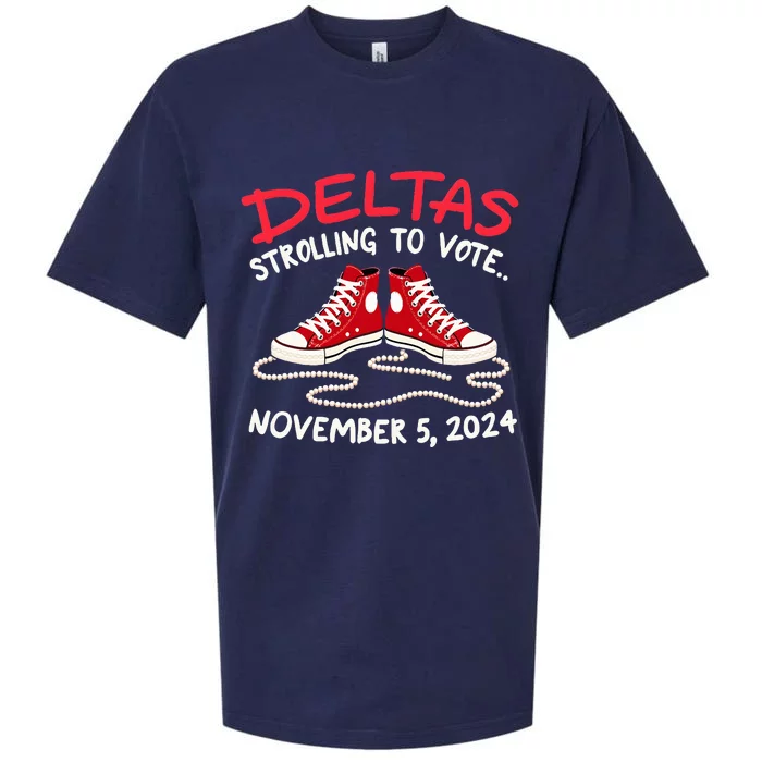 Chucks And Pearls Deltas Strolling To Vote November 5 2024 Sueded Cloud Jersey T-Shirt