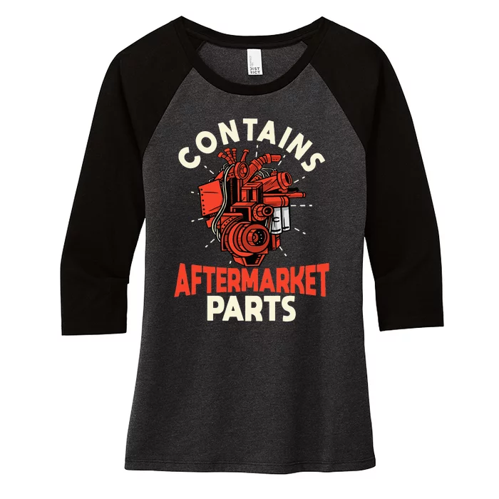 Contains Aftermarket Parts Open Heart Surgery Survivor Women's Tri-Blend 3/4-Sleeve Raglan Shirt