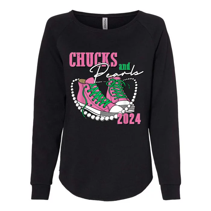 Chucks And Pearls IM With Her Kamala 2024 Womens California Wash Sweatshirt