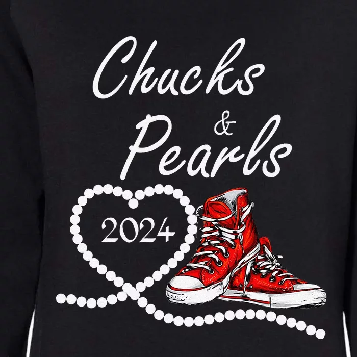 Chucks And Pearls 2024 Kamala Harris For President 47th Womens California Wash Sweatshirt