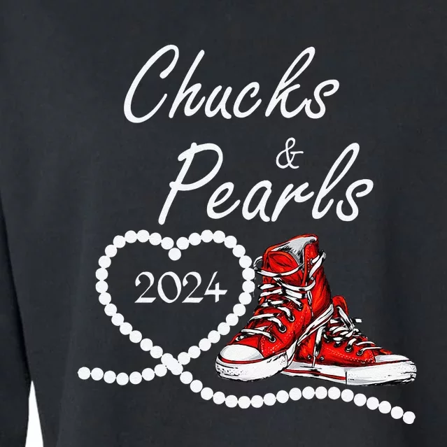 Chucks And Pearls 2024 Kamala Harris For President 47th Cropped Pullover Crew