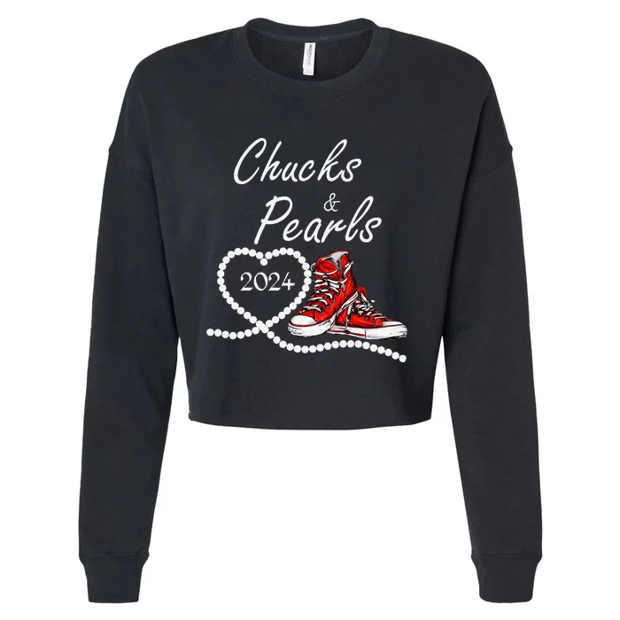 Chucks And Pearls 2024 Kamala Harris For President 47th Cropped Pullover Crew