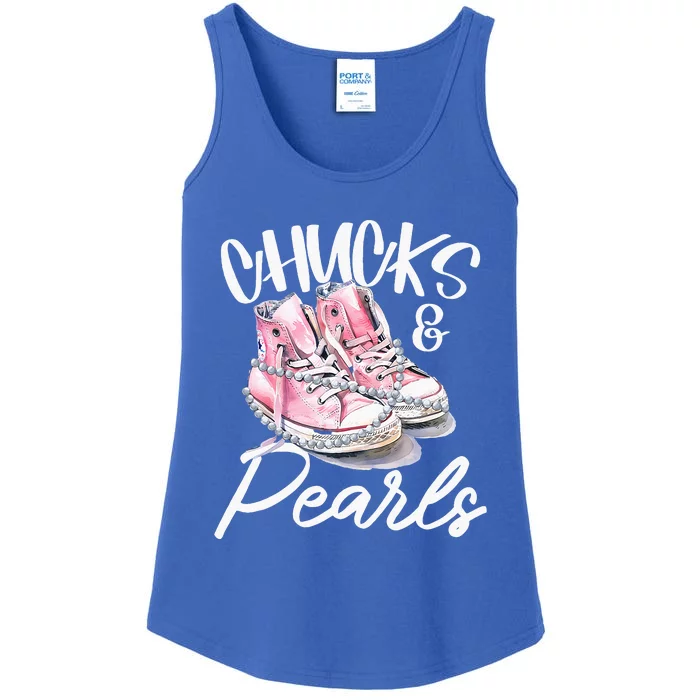 Chucks And Pearls Kamala Harris 2024 Ladies Essential Tank