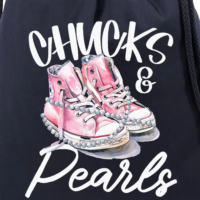 Chucks And Pearls Kamala Harris 2024 Drawstring Bag