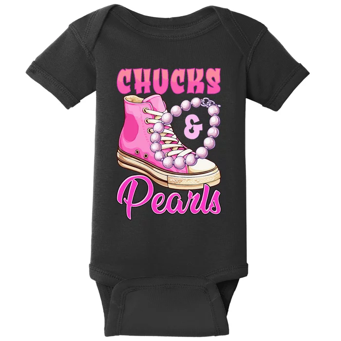 Chucks And Pearls Baby Bodysuit