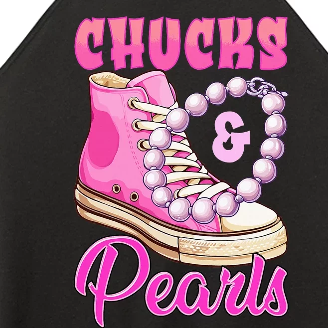 Chucks And Pearls Women’s Perfect Tri Rocker Tank