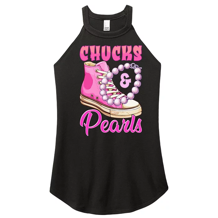 Chucks And Pearls Women’s Perfect Tri Rocker Tank