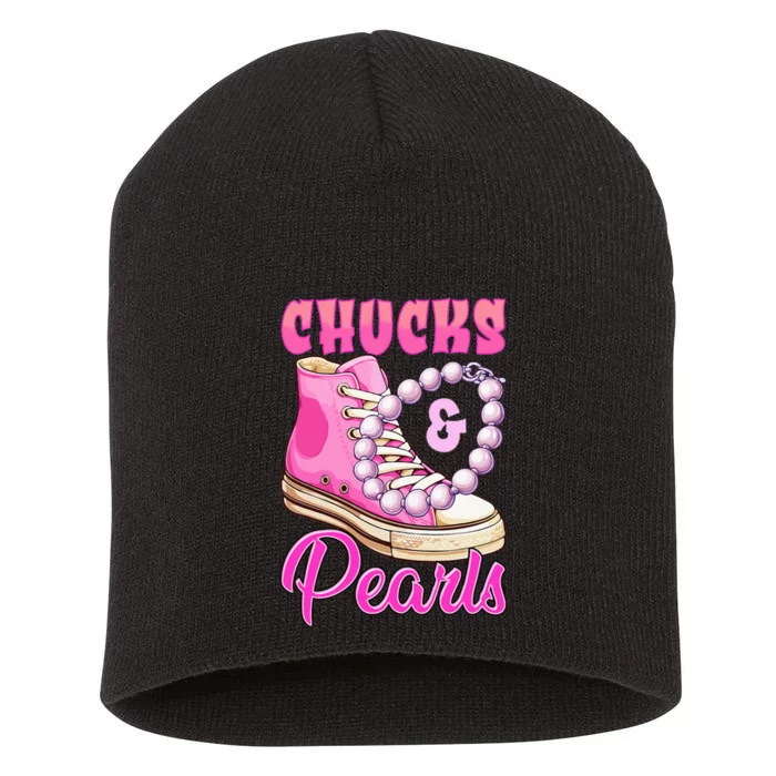 Chucks And Pearls Short Acrylic Beanie