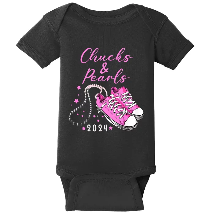 Chucks And Pearls 2024 Kamala Harris For President 47th Baby Bodysuit