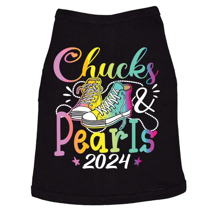 Chucks And Pearls Im With Her Kamala 2024 Doggie Tank