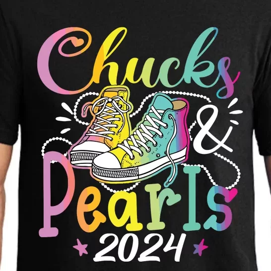 Chucks And Pearls Im With Her Kamala 2024 Pajama Set