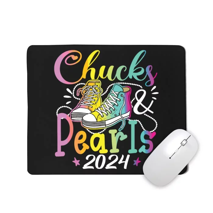 Chucks And Pearls Im With Her Kamala 2024 Mousepad