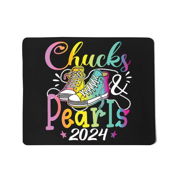 Chucks And Pearls Im With Her Kamala 2024 Mousepad