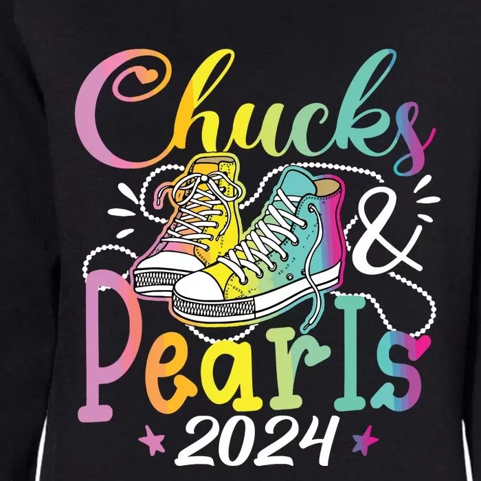 Chucks And Pearls Im With Her Kamala 2024 Womens California Wash Sweatshirt