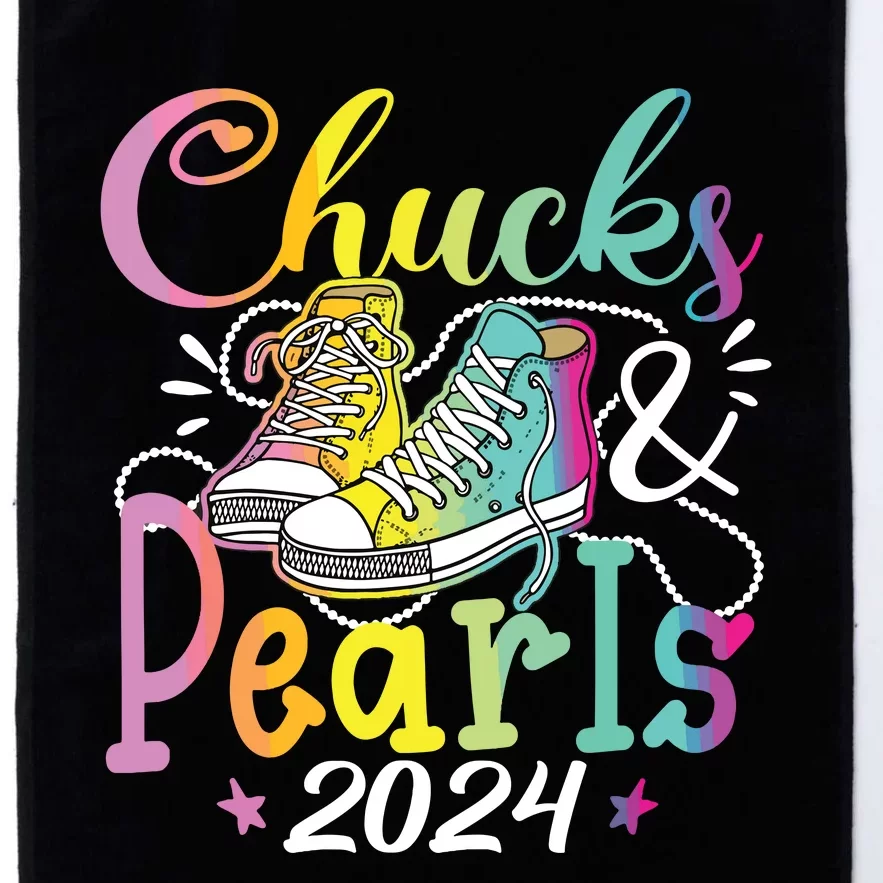 Chucks And Pearls Im With Her Kamala 2024 Platinum Collection Golf Towel