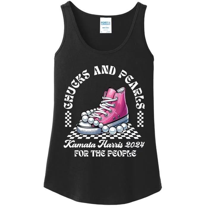 Chucks And Pearls Kamala Harris 2024 President Campaign Ladies Essential Tank