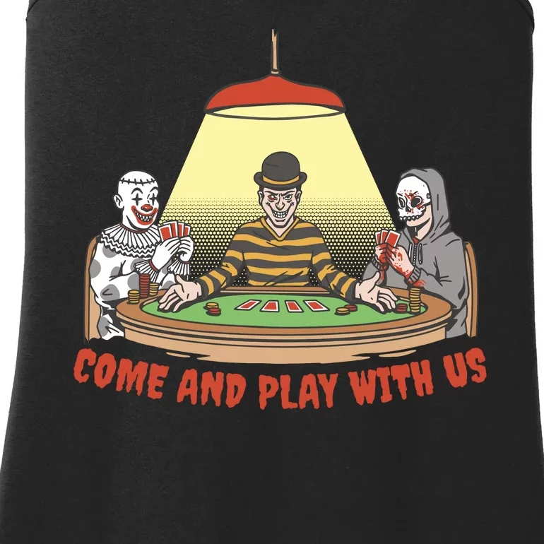 Come And Play With Us Spooky Horror Halloween Ladies Essential Tank