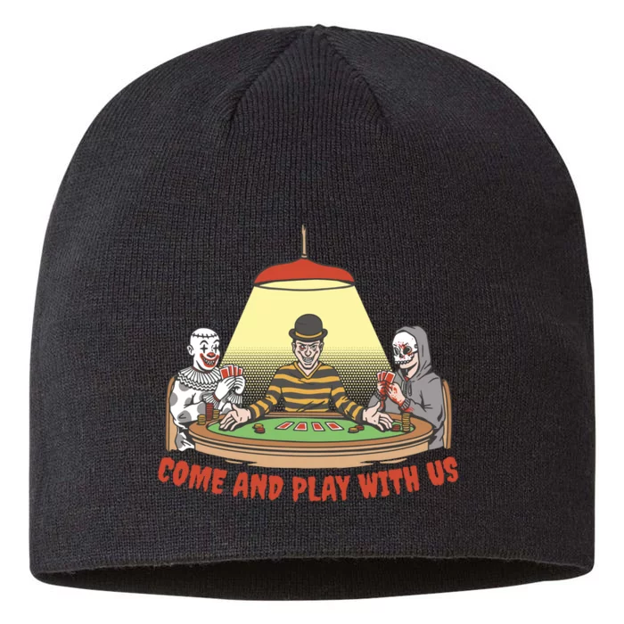 Come And Play With Us Spooky Horror Halloween 8 1/2in Sustainable Knit Beanie