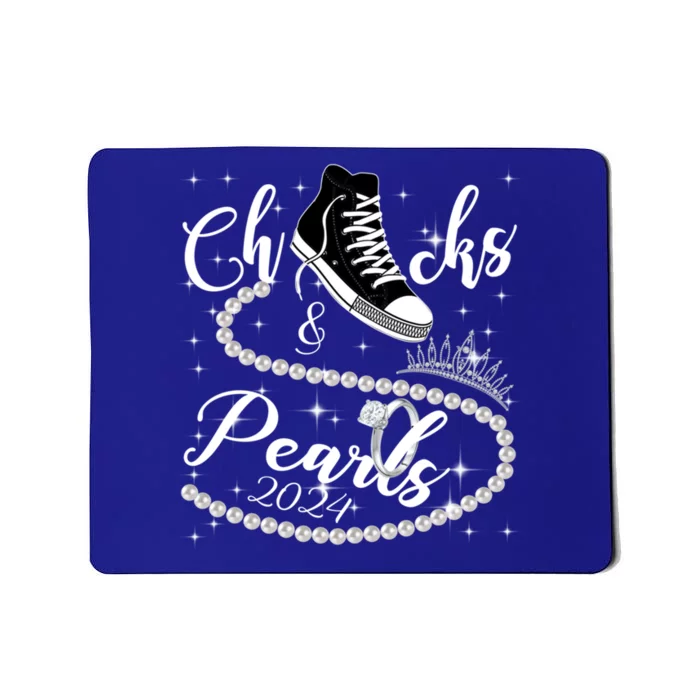 Chucks And Pearls 2024 Kamala Harris 2024 Vote For President Funny Gift Mousepad