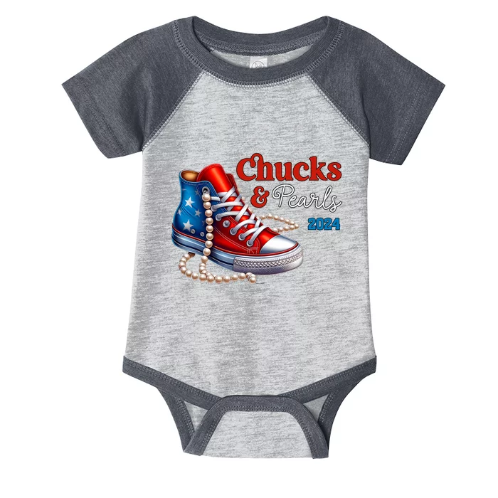 Chucks And Pearls 2024 IM With Her Kamala Infant Baby Jersey Bodysuit