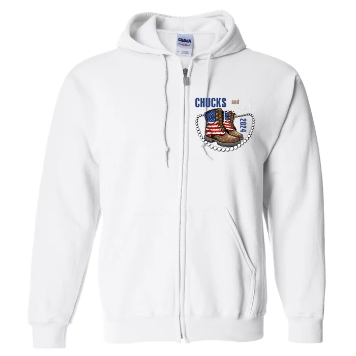 Chucks And Pearls IM With Her Kamala 2024 Full Zip Hoodie