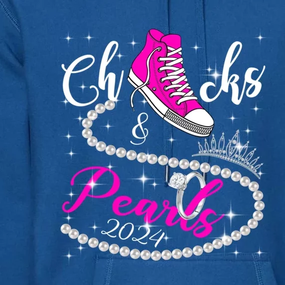 Chucks And Pearls 2024 Kamala Harris 2024 Vote President 47 Gift Premium Hoodie