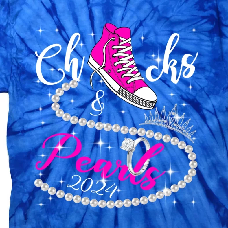 Chucks And Pearls 2024 Kamala Harris 2024 Vote President 47 Gift Tie-Dye T-Shirt