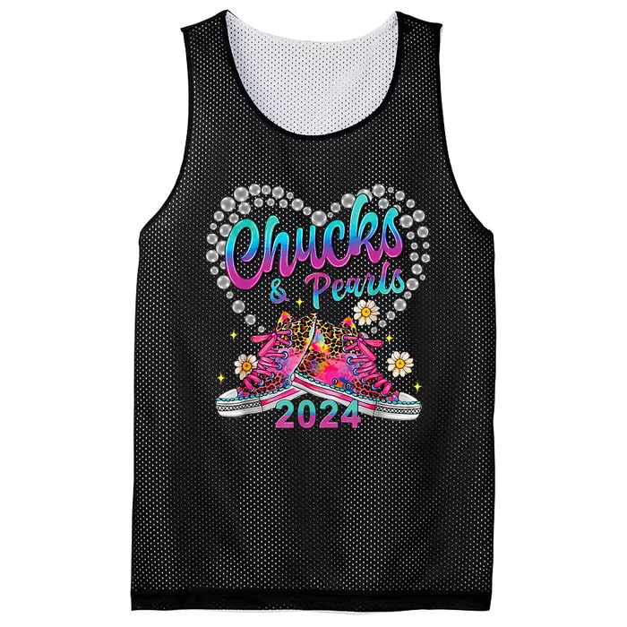 Chucks And Pearls Kamala Harris 2024 Mesh Reversible Basketball Jersey Tank