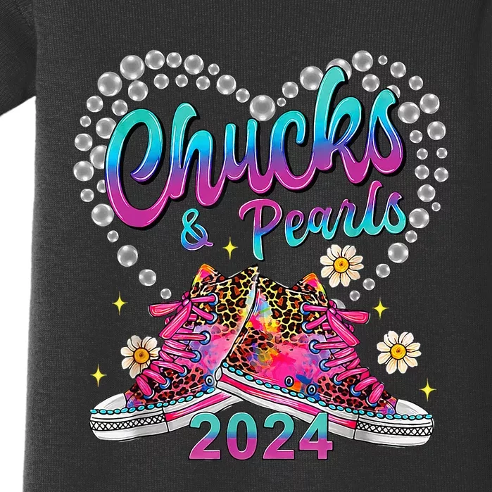 Chucks And Pearls Kamala Harris 2024 Baby Bodysuit