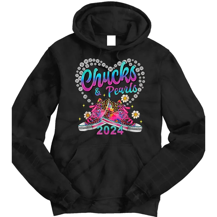 Chucks And Pearls Kamala Harris 2024 Tie Dye Hoodie