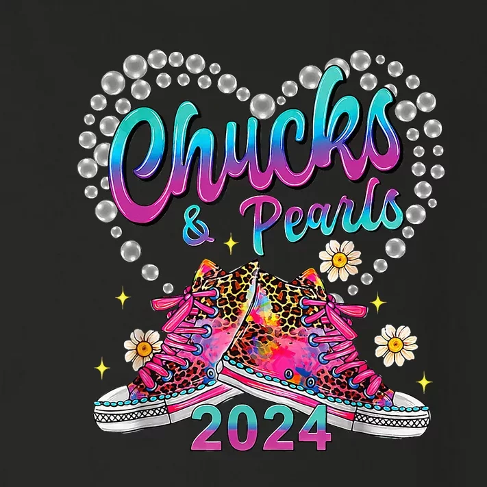 Chucks And Pearls Kamala Harris 2024 Toddler Long Sleeve Shirt