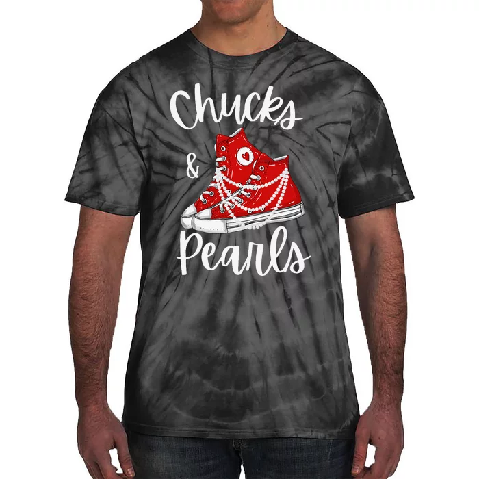 Chucks And Pearls Cute Women Gift Tie-Dye T-Shirt