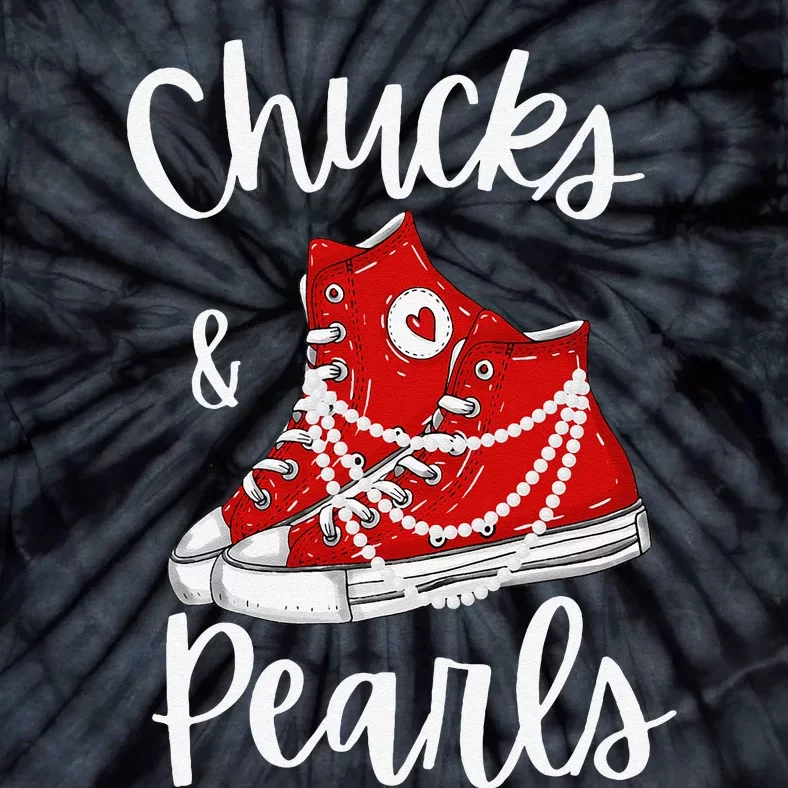 Chucks And Pearls Cute Women Gift Tie-Dye T-Shirt