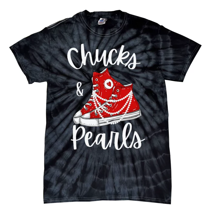 Chucks And Pearls Cute Women Gift Tie-Dye T-Shirt